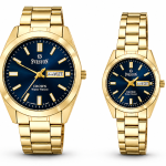 Sveston Crown Gold Couple Watches with Blue Dial  – Assorted MS Department Store Oman