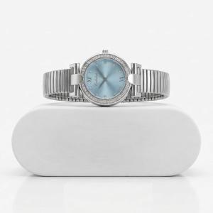 Ceshdun Women’S Silver Tone Quartz Watch With Blue Dial & Crystal Bezel MS Department Store Oman