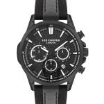 Lee Cooper Men'S Multifunction Watch Black Dial With Black Leather Strap MS Department Store Oman