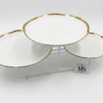 Blumen 3  Tier  Round Plate With Stand Gold MS Department Store Oman