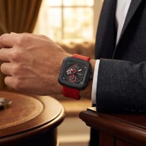 Lee Cooper Men'S Watches Analog Black Dial With Red Resin Strap MS Department Store Oman