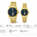 Sveston Couple Analog Stainless Steel Silver Watch Set with Day & Date Display – Assorted MS Department Store Oman