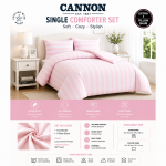 Cannon Stripe Comforter 4 Pc Single  Pink MS Department Store Oman
