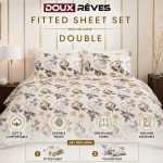 Doux Reves Fitted Sheet Double 02 Pc 200X120+20  MS Department Store Oman
