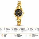 Sveston Women’s Analog Watch with Crystal-Studded Dial and Metal Bracelet MS Department Store Oman
