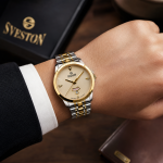 Sveston Couple Analog Stainless Steel Silver Watch Set with Day & Date Display – Assorted MS Department Store Oman