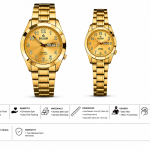 Sveston Crown Gold Couple Watches with Blue Dial  – Assorted MS Department Store Oman