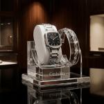 Ceshdun Silver-Tone Women’S Square Wristwatch & Bracelet Set With Black Dial MS Department Store Oman