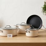 Enamel Bonera 7 Pcs Lilium Set 18"-24" Pot, 26" Low Pot, 26" Frypan MS Department Store Oman