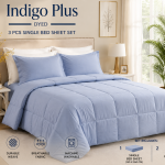 Bedsheet 3Pc Set  160X260Cm Sky Blue  MS Department Store Oman