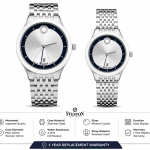 Sveston Two-Tone Couple Watch Set with Stainless Steel Bracelet & Date Display – Assorted MS Department Store Oman