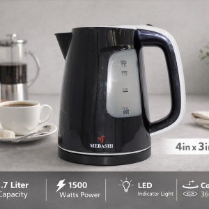 Cordless Steel Kettle (1.7L; Black)  MS Department Store Oman