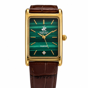Beverly Hills Polo Club Women'S Rectangular Malachite Dial Diamond Watch MS Department Store Oman