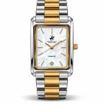Beverly Hills Polo Club Diamond Women's White Dial Gold & Silver-Tone Rectangular Watch