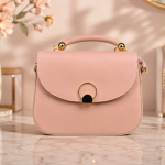 ANGEL POLO Shoulder Bag with Oversized Gold Buckle
