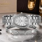 Ceshdun Women’S Silver Tone Teardrop\Egg Quartz Watch Set With Roman Numeral Dial & Crystal Bezel MS Department Store Oman