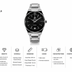 Beverly Hills Polo Club Black Faceted Dial Silver-Tone Diamond Watch MS Department Store Oman