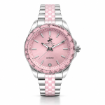 Beverly Hills Polo Club Pink Dial Silver And Pink-Tone Diamond Watch MS Department Store Oman