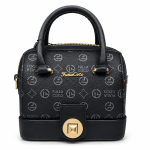 Elegant Structured Top-Handle Satchel with Gunmetal Hardware