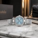 Ceshdun Women’S Silver Tone Quartz Watch With Blue Dial & Crystal Bezel MS Department Store Oman