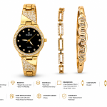 veston Phoenix Women’s Crystal-Embellished Watch & Bracelet Jewelry Set – Assorted MS Department Store Oman