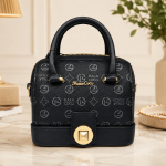 Elegant Structured Top-Handle Satchel with Gunmetal Hardware