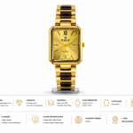 Sveston Erika Women’s Rectangular Analog Wristwatch with Metal Bracelet MS Department Store Oman