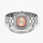 Ceshdun Silver-Tone Women’S Round Wristwatch & Bracelet Set With Pink Dial & Crystal Bezel MS Department Store Oman