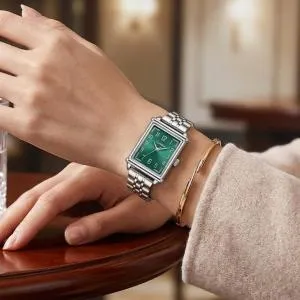 Ceshdun Elegant Green Dial Square Watch With Bracelete MS Department Store Oman
