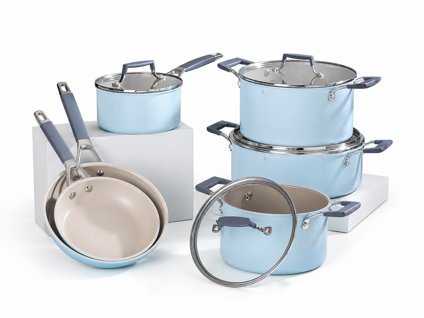 Parla Home 9 Pcs Nubira Series Crystal Ceramic Cookwarenavy MS Department Store Oman