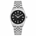 Ferro Women's Stainless Steel Analog Watch with Black Dial & Date Display MS Department Store Oman