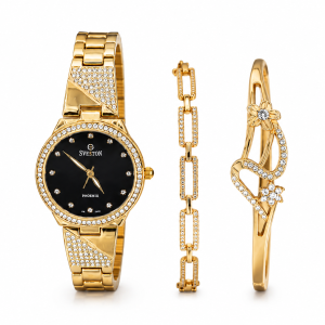 veston Phoenix Women’s Crystal-Embellished Watch & Bracelet Jewelry Set – Assorted MS Department Store Oman