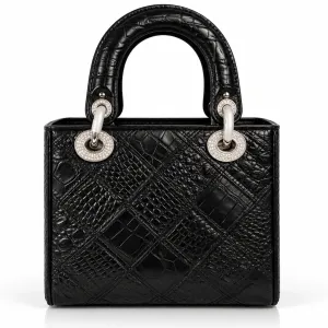 Premium Croc Embossed Top Handle Satchel Handbag