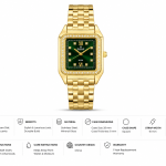 Sveston Ryen Women’s Square Dial Crystal-Bezel Stainless Steel Bracelet Watch MS Department Store Oman