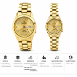 Sveston Crown Gold Couple Watches with Blue Dial  – Assorted MS Department Store Oman
