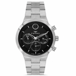 Ferro Men's Stainless Steel Multi-Function Analog Watch with Black Dial – Silver Bracelet MS Department Store Oman