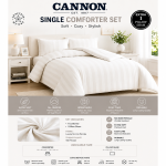 Cannon Stripe Comforter 4 Pc Single Cream MS Department Store Oman