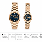 Sveston Crown Gold Couple Watches with Blue Dial  – Assorted MS Department Store Oman