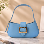 ANGEL POLO Shoulder Bag with Oversized Gold Buckle