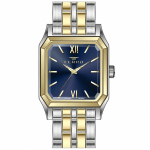Ferro Two-Tone Stainless Steel Analog Watch with Blue Square Dial – Quartz Wrist Watch for Men MS Department Store Oman