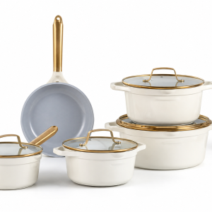 9 Pcs Vista Series Crystal Ceramic Cookwarecream MS Department Store Oman