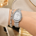 Ceshdun Women’S Silver Tone Teardrop\Egg Quartz Watch Set With Roman Numeral Dial & Crystal Bezel MS Department Store Oman