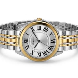 Ceshdun Women'S Silver Dial & Gold Bezel Watch With Bracelete MS Department Store Oman