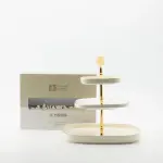 Otantik 3 Layer Stand From Mirral White + Gold MS Department Store Oman