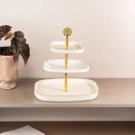 Otantik 3 Layer Stand From Mirral White + Gold MS Department Store Oman