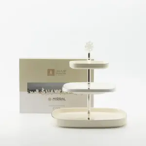 Otantik 3 Layer Stand From Mirral Grey + Silver MS Department Store Oman
