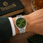 Sveston Royale Men’s Analog Watch with Green Dial & Silver Stainless-Steel Bracelet MS Department Store Oman