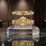 Ceshdun Gold-Tone Women’S Octagonal Wristwatch With Champagne Dial & Roman Numerals MS Department Store Oman