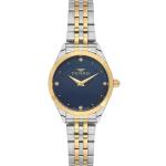Ferro Women's Two-Tone Stainless Steel Analog Watch with Blue Dial & Crystal Hour Markers MS Department Store Oman