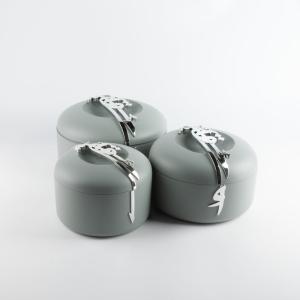 Otantik Food Warmer Set From Liqaa Grey + Silver MS Department Store Oman